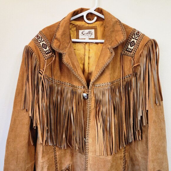 Scully Leather Boar Suede Fringe Mountain Jacket Bourbon Men 50 Cowboy Western - Picture 4 of 16